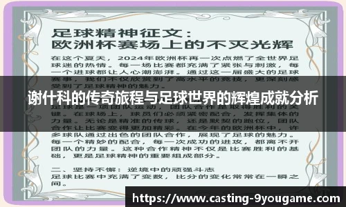 谢什科的传奇旅程与足球世界的辉煌成就分析